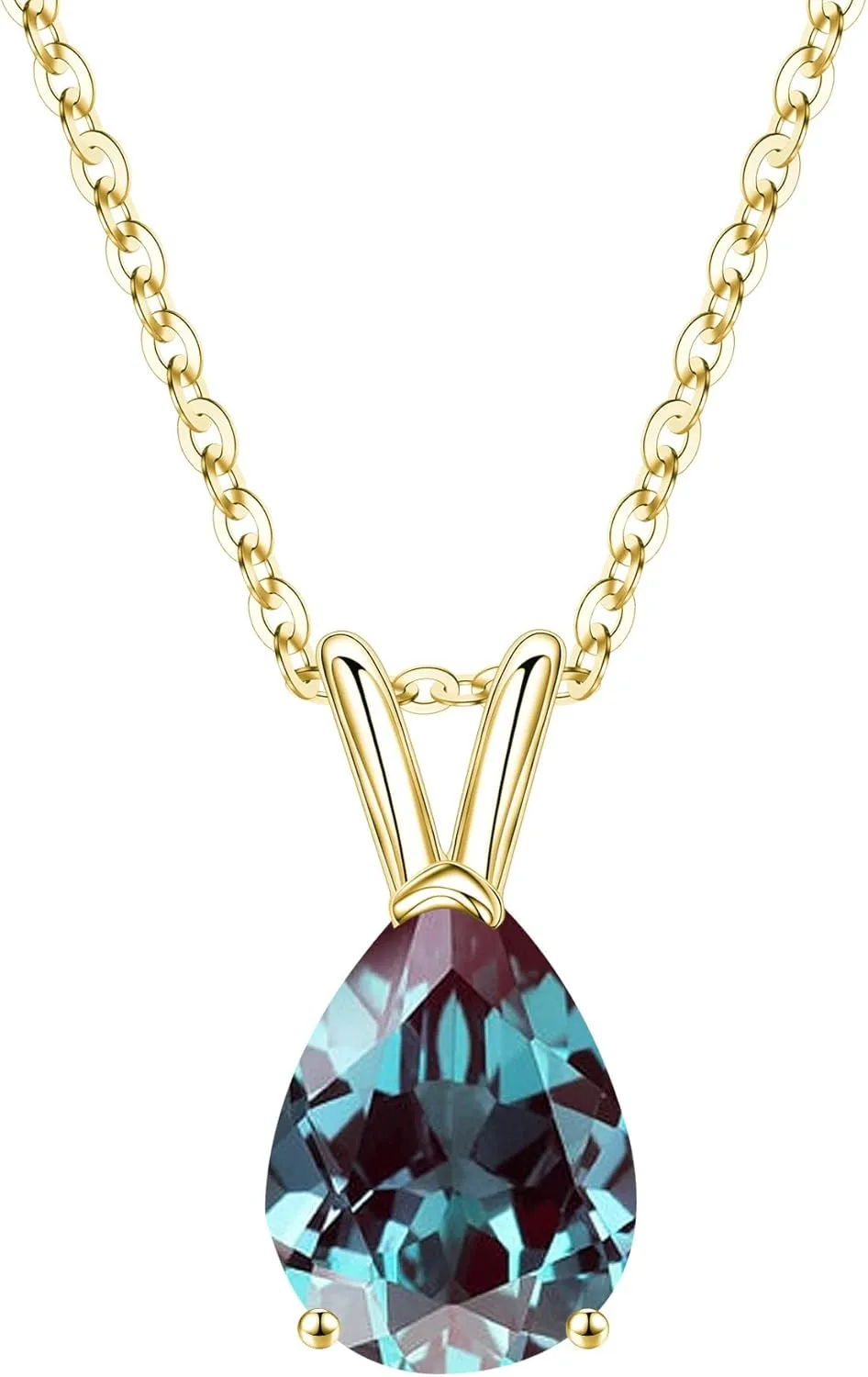 Birthstone Necklace for Women Girls - Sterling Silver Necklace Glittering Teardrop Birthstone Necklace for Women Teen Girls Jewelry Birthday Gifts for Women Wife Girlfriend