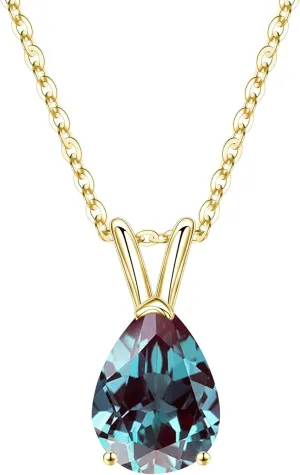 Birthstone Necklace for Women Girls - Sterling Silver Necklace Glittering Teardrop Birthstone Necklace for Women Teen Girls Jewelry Birthday Gifts for Women Wife Girlfriend