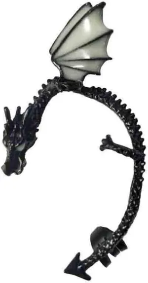 Black Dragon Ear Wrap Earrings for Women Piercing Men Gothic Punk Dragon Cuff Glowing Stud Earring Fashion
