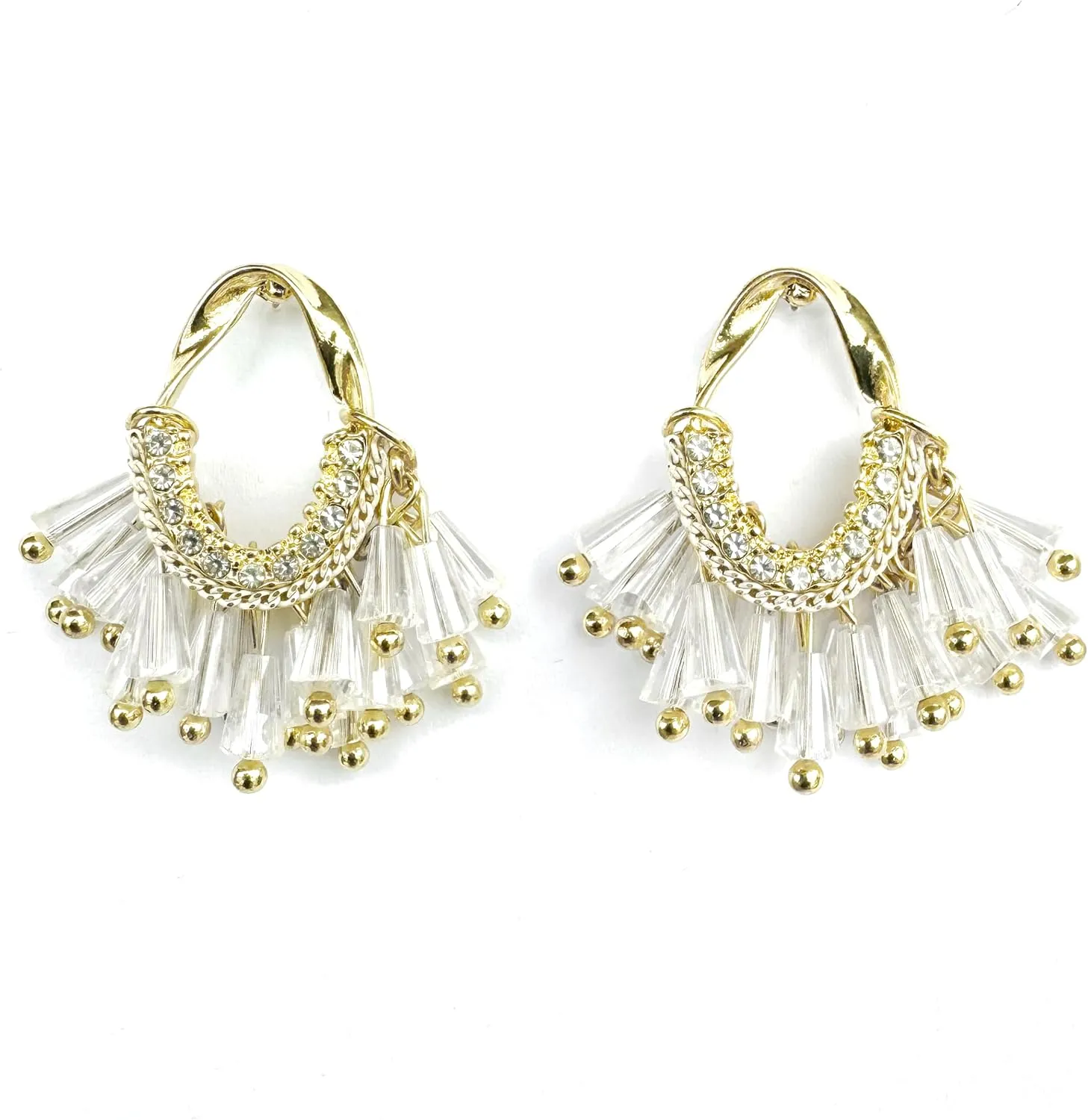 Black White Earrings for Women Teen Gifts Gold Plated Dangle Drop Fashion Geometric Statement Jewelry