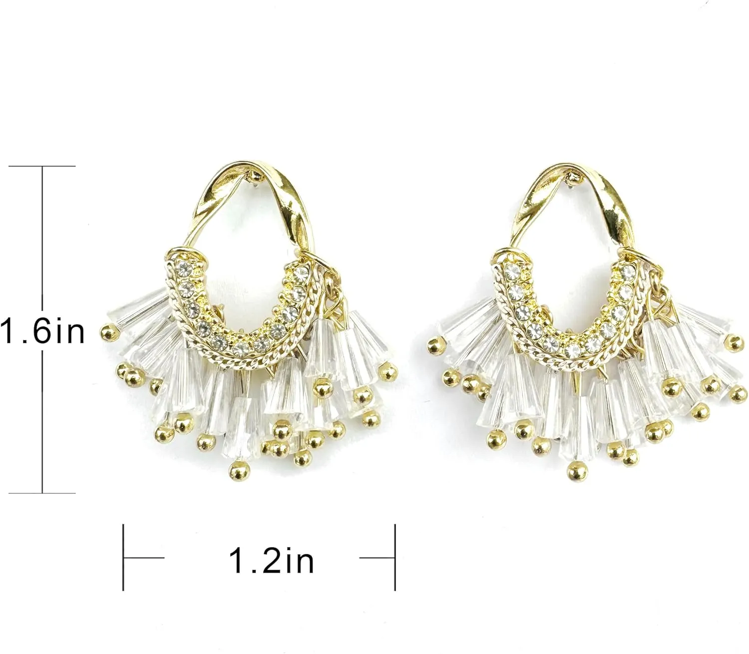 Black White Earrings for Women Teen Gifts Gold Plated Dangle Drop Fashion Geometric Statement Jewelry