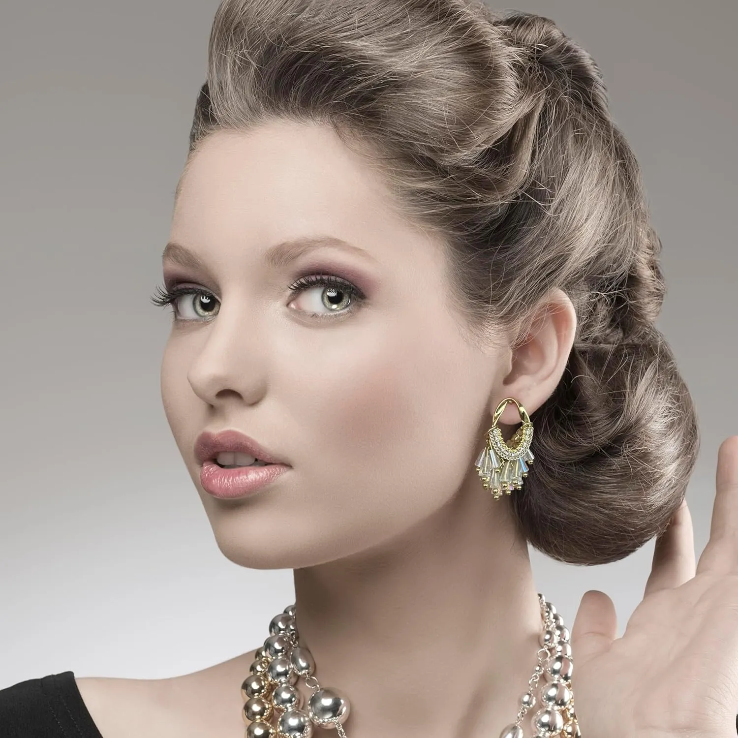 Black White Earrings for Women Teen Gifts Gold Plated Dangle Drop Fashion Geometric Statement Jewelry