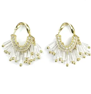 Black White Earrings for Women Teen Gifts Gold Plated Dangle Drop Fashion Geometric Statement Jewelry