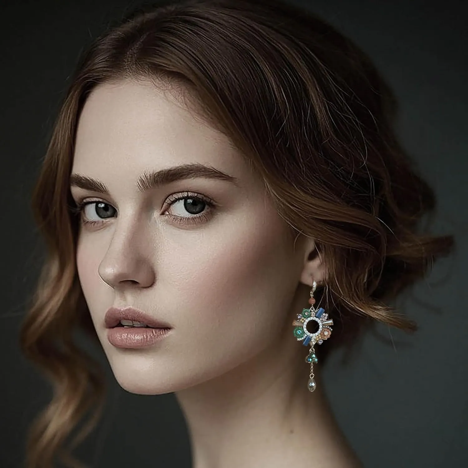 Boho Earrings for Women Crystal Dangle Fashion Statement Jewelry