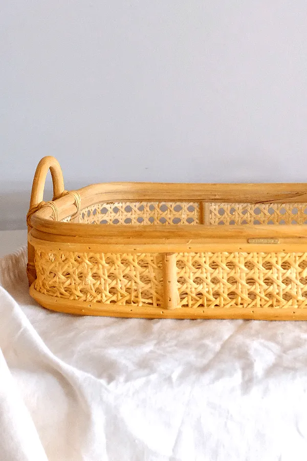 Bong Cane Woven Natural Rattan Tray