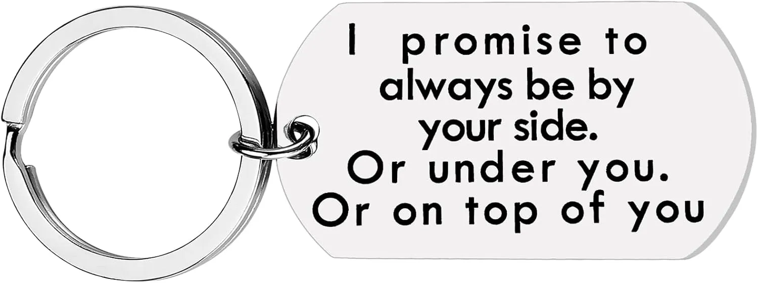 Boyfriend Girlfriend Lovers Keychain Gift Husband Wife Couples Key Ring Present Funny Cute Promise Charm Pendent for Him Her Mini Useful Cool Dog Tag Jewelry for Women Men Christmas Gifts
