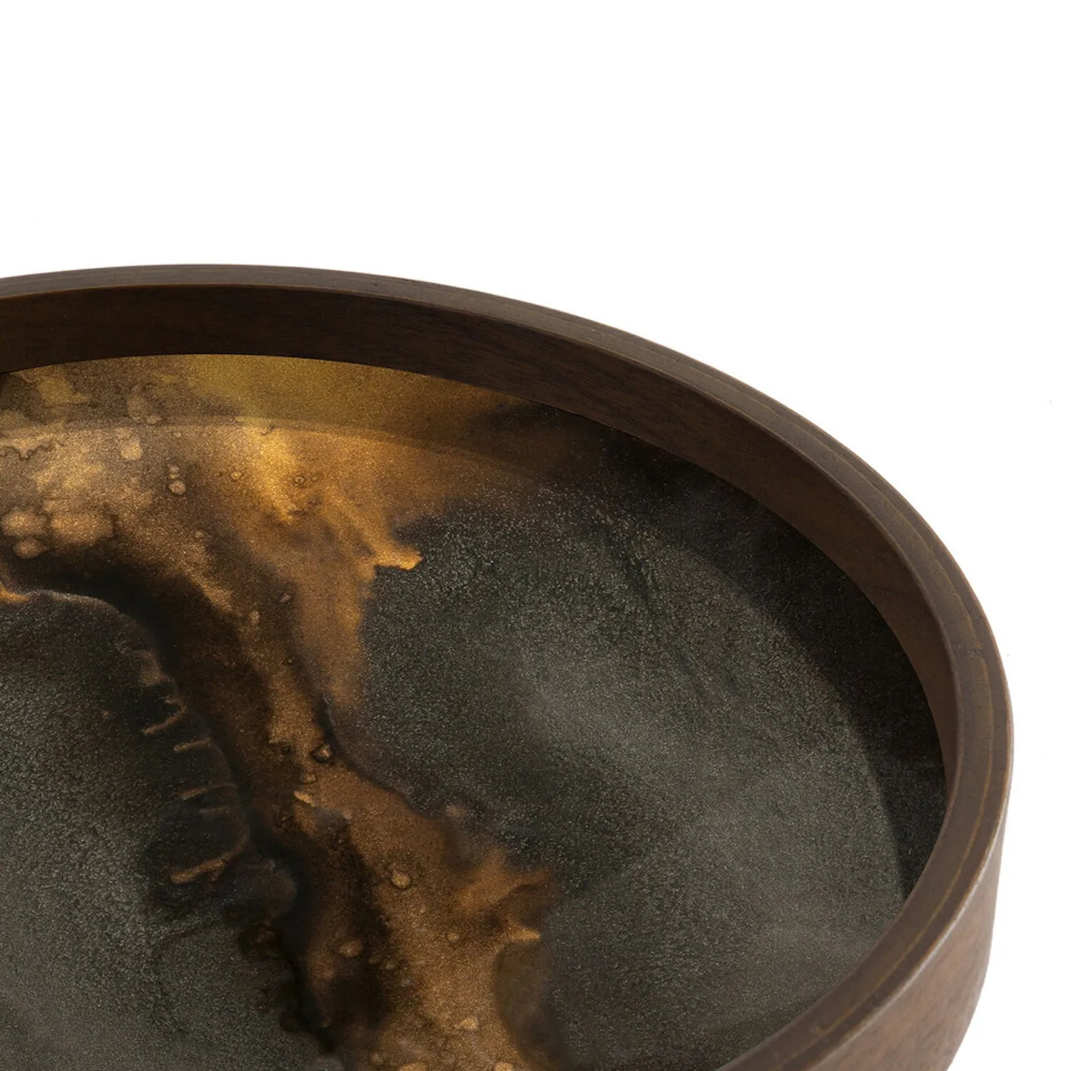 Bronze Organic Glass Valet Tray - Round - L