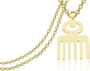 CENWA African Jewelry Stainless Steel Adinkra Symbol Necklace African Symbol Charm Jewelry