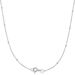 Chain Necklace,925 Sterling Silver,Platinum Plated,Italian Style,13.9inches(35.5 cm)