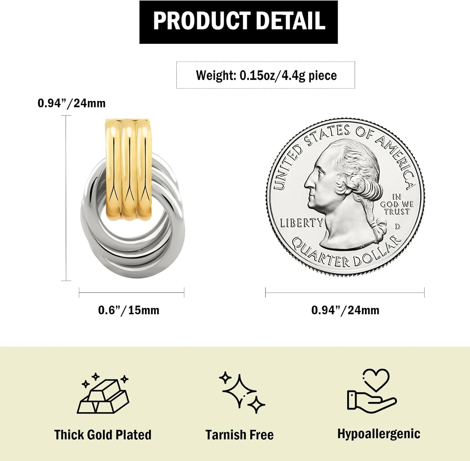 Chunky Small Knot Earrings Gold Silver Geometric Earrings for Women Dainty Gold and Silver Plated Dangle Drop Earrings Hypoallergenic and Lightweight Fashion Trendy Jewelry Gifts