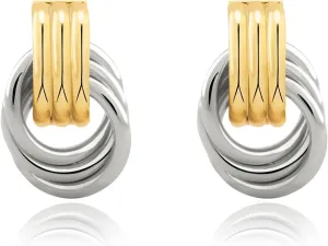 Chunky Small Knot Earrings Gold Silver Geometric Earrings for Women Dainty Gold and Silver Plated Dangle Drop Earrings Hypoallergenic and Lightweight Fashion Trendy Jewelry Gifts