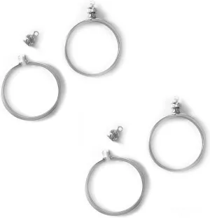 Coin Holder Bezel for 10 cent / USA Dime Silvertone ~ for charm, necklace, pendant, display (Pack of 4)