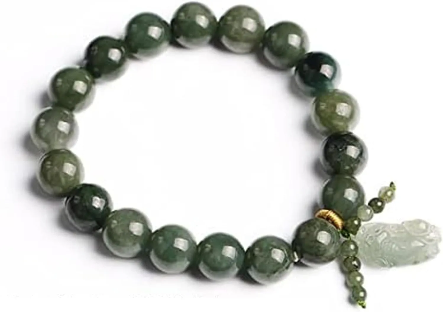 Crystal Bracelet Natural Jade Green Bracelet,Jade Bracelet,Healing Prayers Crystal Bracelet,Natural Stone Stretch Beads Bracelet Gifts for Women Stone Bracelet