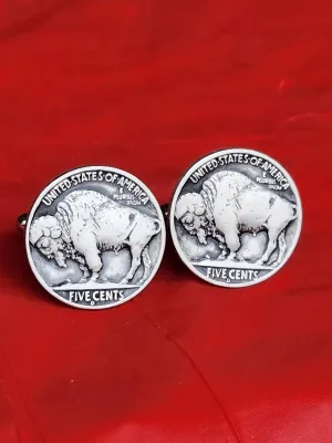 Cuff link authentic Buffalo Indian Nickel coins choose the date 1930 1934 1935 1936 1937 1938 nice gift