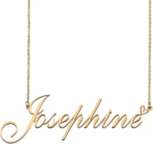 Custom Name Necklace 18K Gold Plated Josephine Nameplate Personalized Jewelry for Women