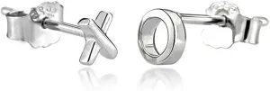 Cute Stud Earrings 925 Sterling Silver Dainty Mini XO Earrings for Women Everyday Wear