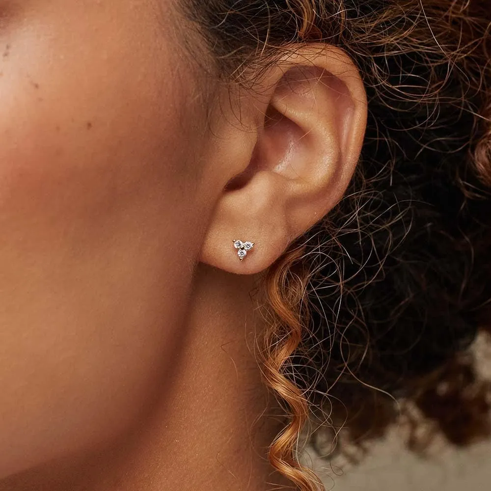 Dainty Flat Back Stud Earrings for Women 14K Gold Plated CZ Small Flatback Stud Earrings, Hypoallergenic Cartilage Tragus Piercing Screw Back Earrings for Women Trendy Gold Jewelry
