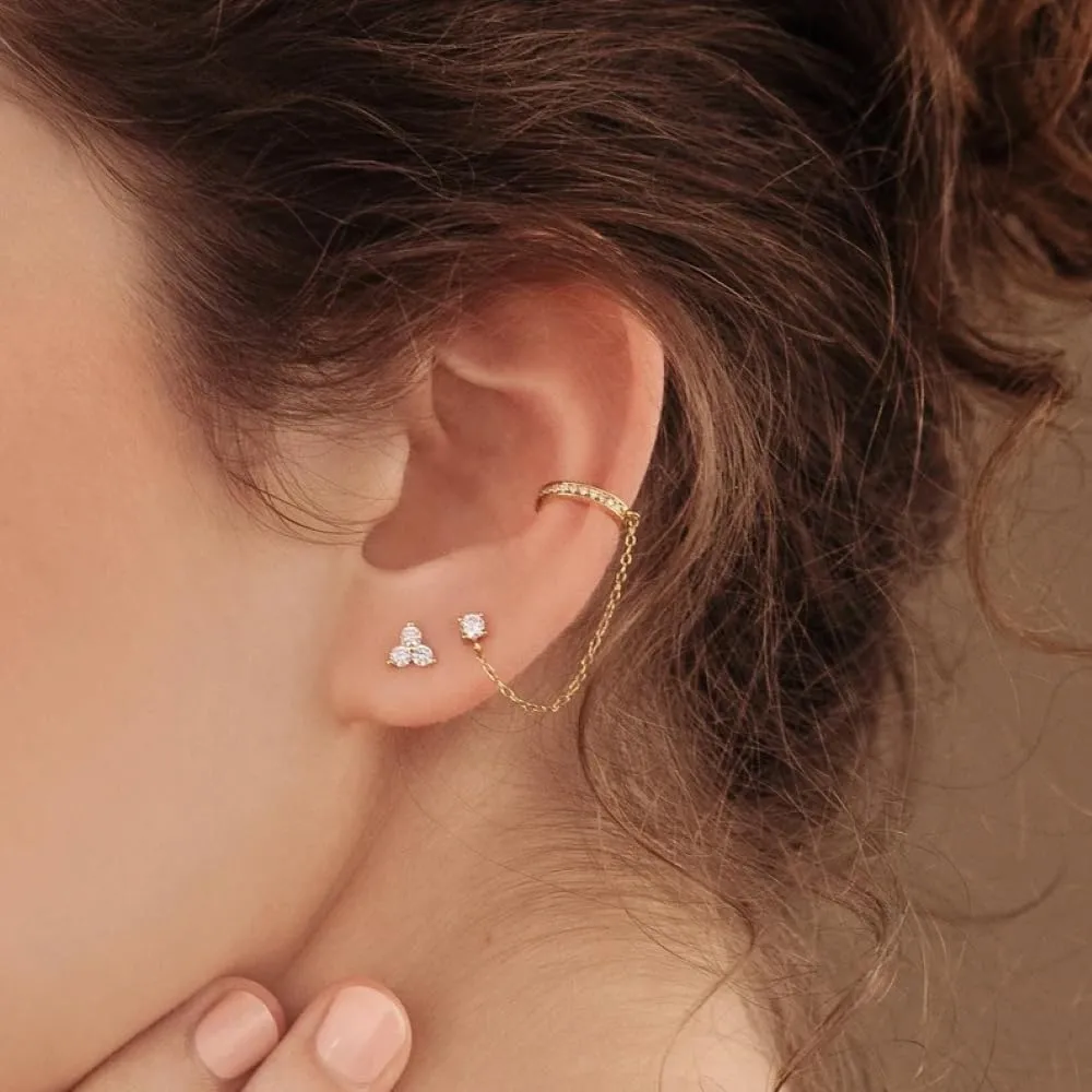 Dainty Flat Back Stud Earrings for Women 14K Gold Plated CZ Small Flatback Stud Earrings, Hypoallergenic Cartilage Tragus Piercing Screw Back Earrings for Women Trendy Gold Jewelry