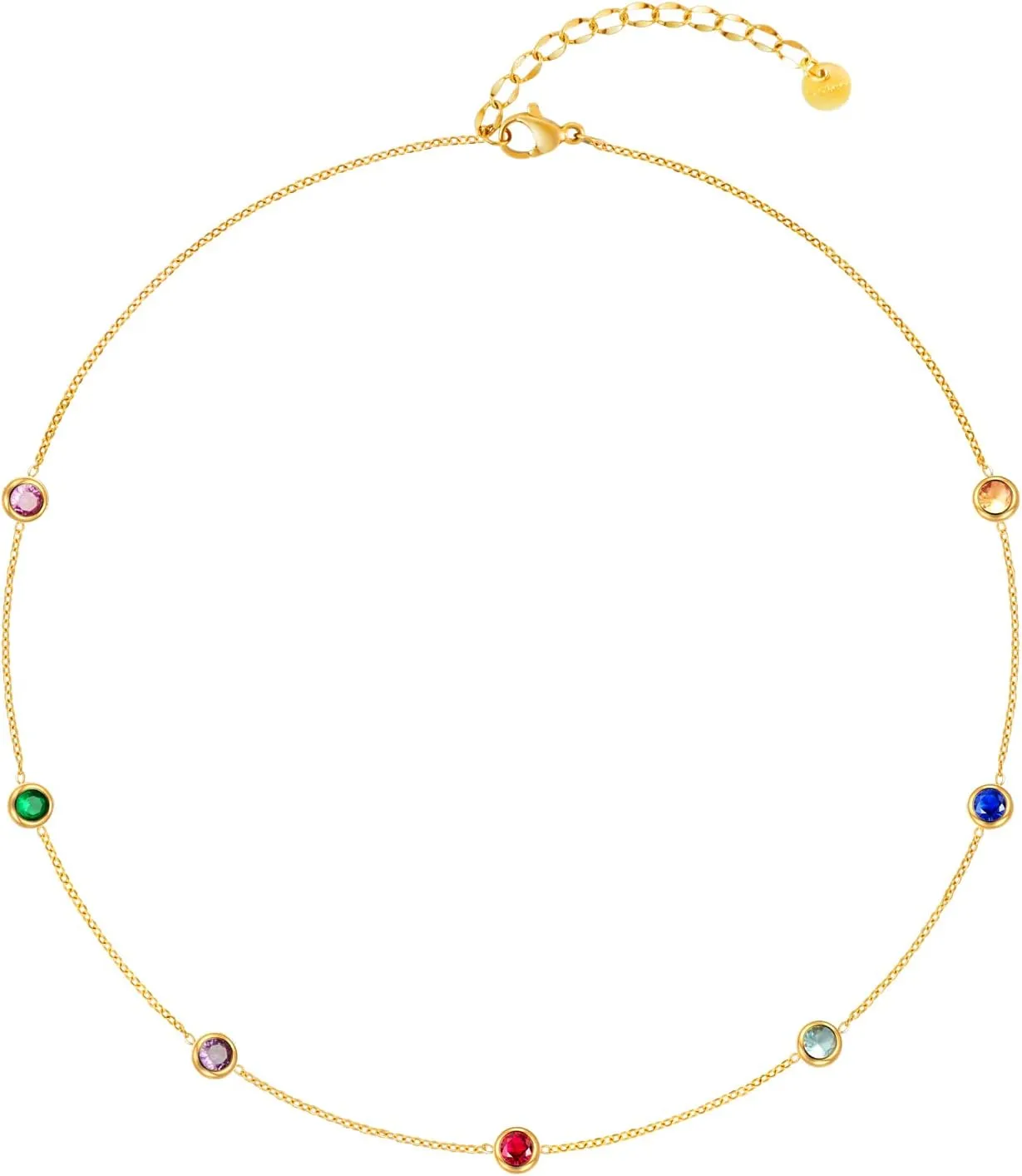 Dainty Gold Necklace for Women, Gold Plated Cubic Zirconia Drop Satellite Chain Necklace Jewelry for Women