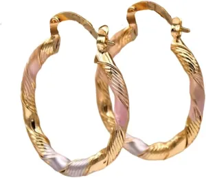 Dainty Hoop Earrings for Women Sparkling Cooper 14K Gold Plated Lightweight Womens Twisted Huggie Hoop Earrings 23mm