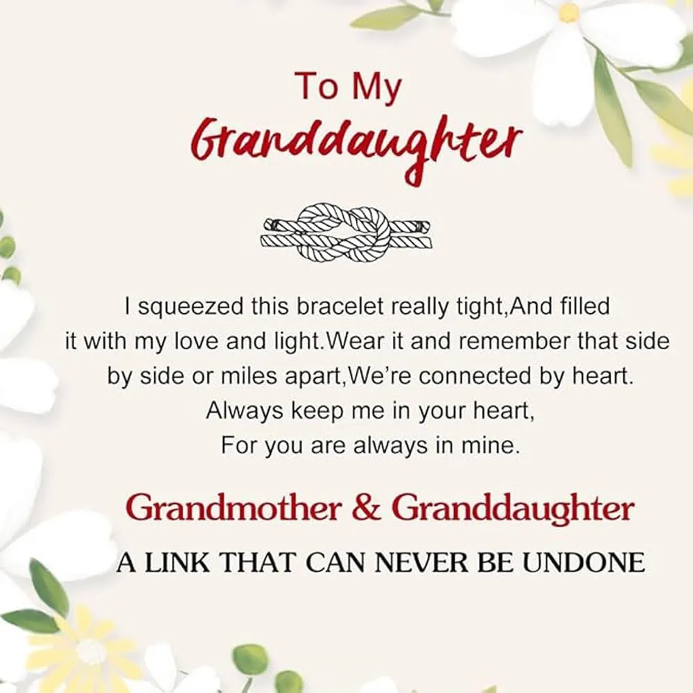 Daughter/Granddaughter Bracelet, Peach Blossom Knot Bracelet Trendy Bracelet Pink Dainty Adjustable Braided Thanksgiving Birthday Christmas Jewelry Gift For Granddaughter