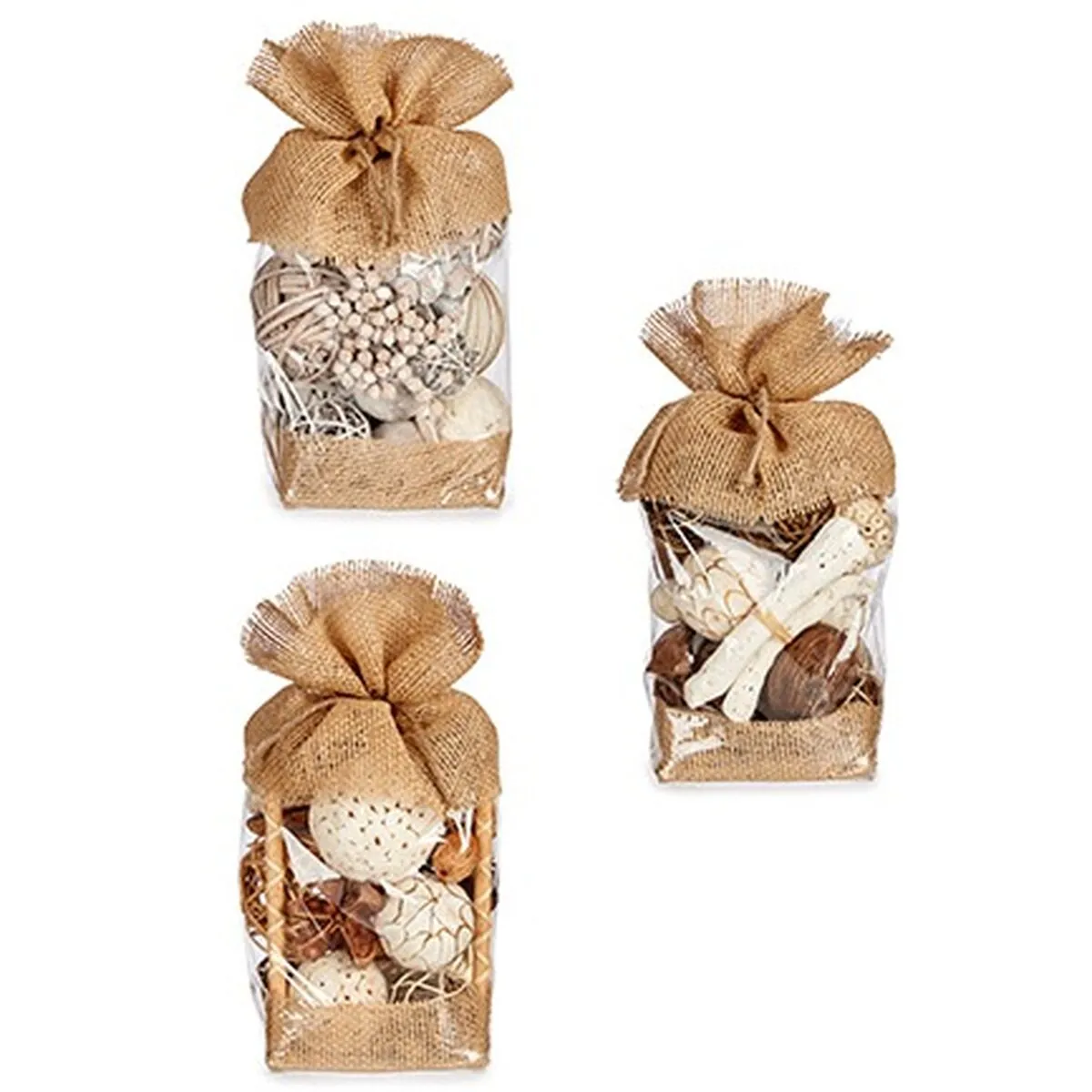 Decorative Bauble White Brown 13 x 29 x 13 Cm 12 Units