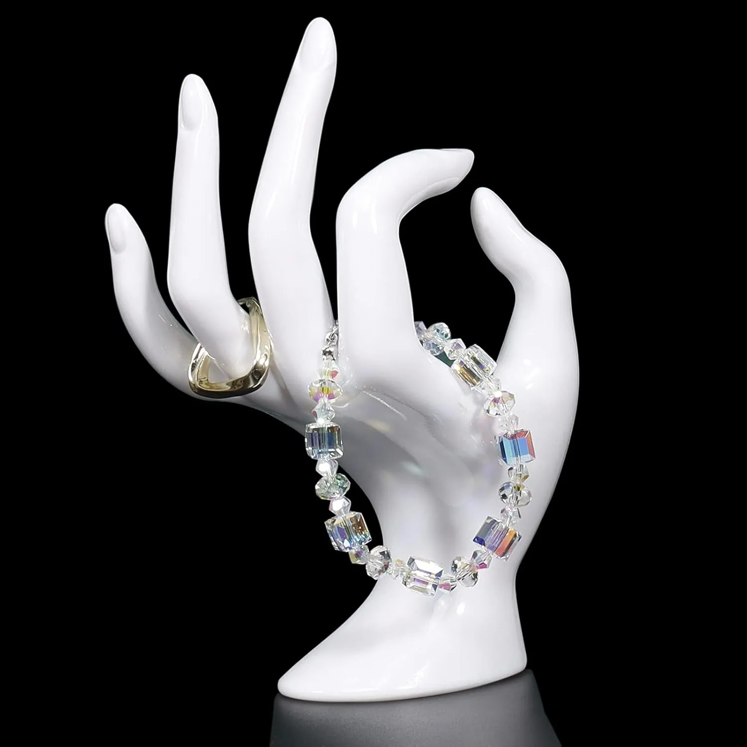 DI QIU REN OK Hand Form Jewelry Display Holder 7 Inch Female Mannequin Hand Jewelry Display Holder Stand Support for Bracelets Necklaces Rings Watches, for Home Organization and Trade Shows