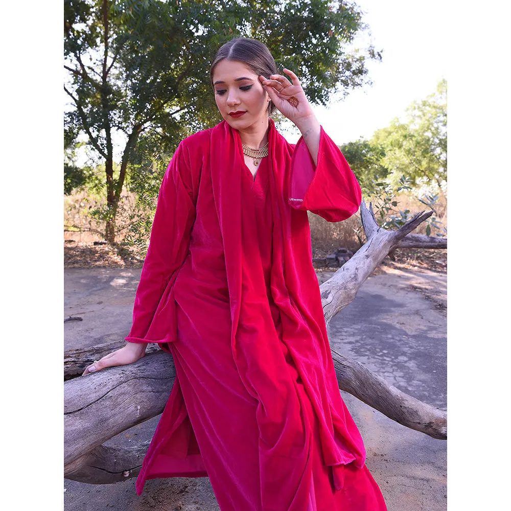 DIMPLE DESIGN STUDIO Rani Velvet Suit (Set of 3)