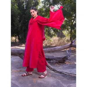 DIMPLE DESIGN STUDIO Rani Velvet Suit (Set of 3)