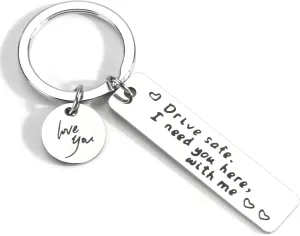 Drive Safe Keychain, New Driver Gifts for Boyfriend, Drive Safe Gifts for Him,Son Keychain from Mom