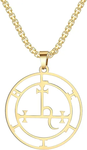 EUEAVAN Sigil of Lilith Necklace for Women Men Hecate Gothic Lilith Goddess Sigil Pendant Lucifer Sign Mythology Pagan Jewelry Gift
