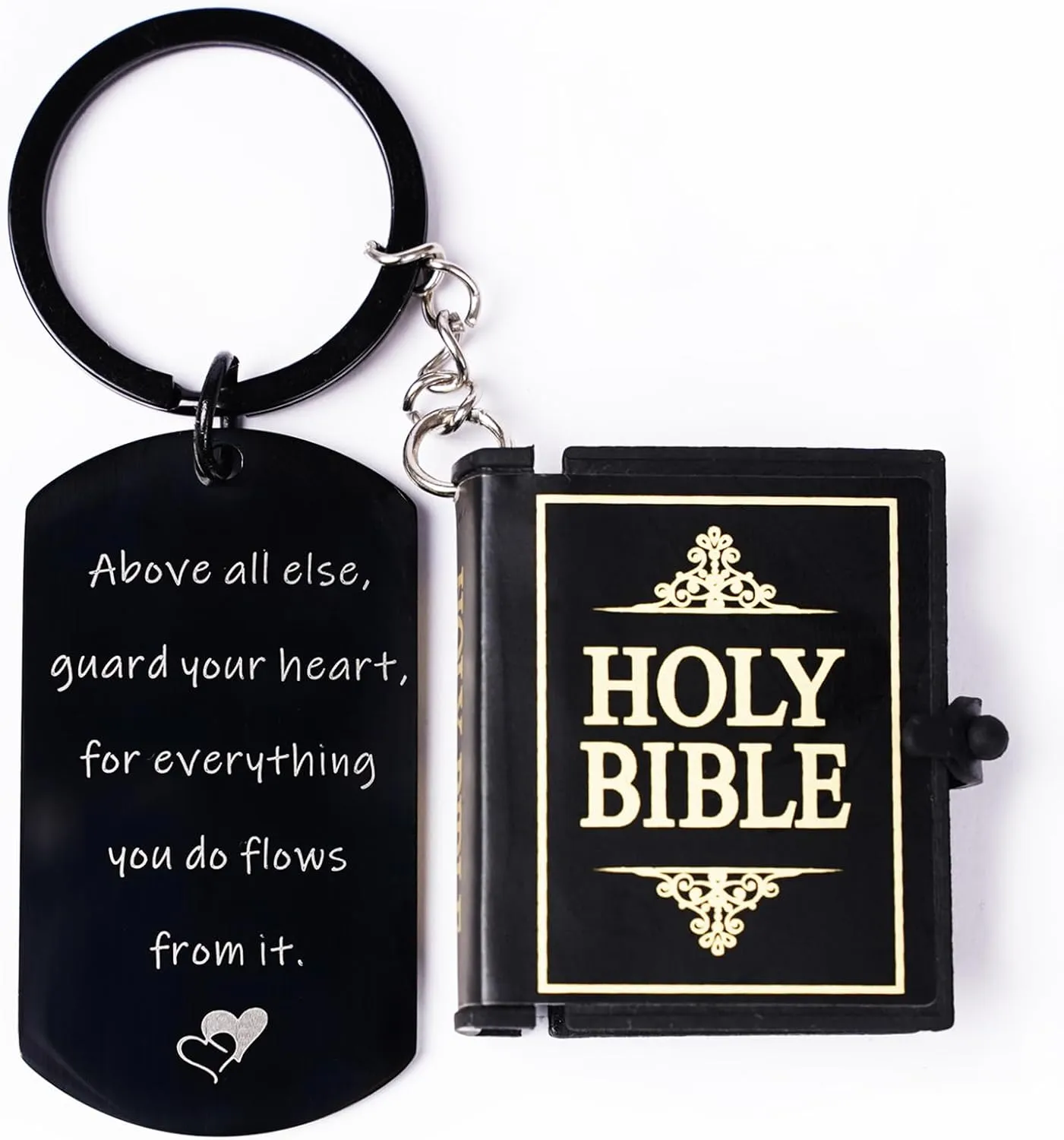 EULOGIST Souvenir keychain mini holy Writ Bible verse Christian keyring verse pendant suitable for women and men birthday Thanksgiving Christmas church baptism inspirational tiny book gifts