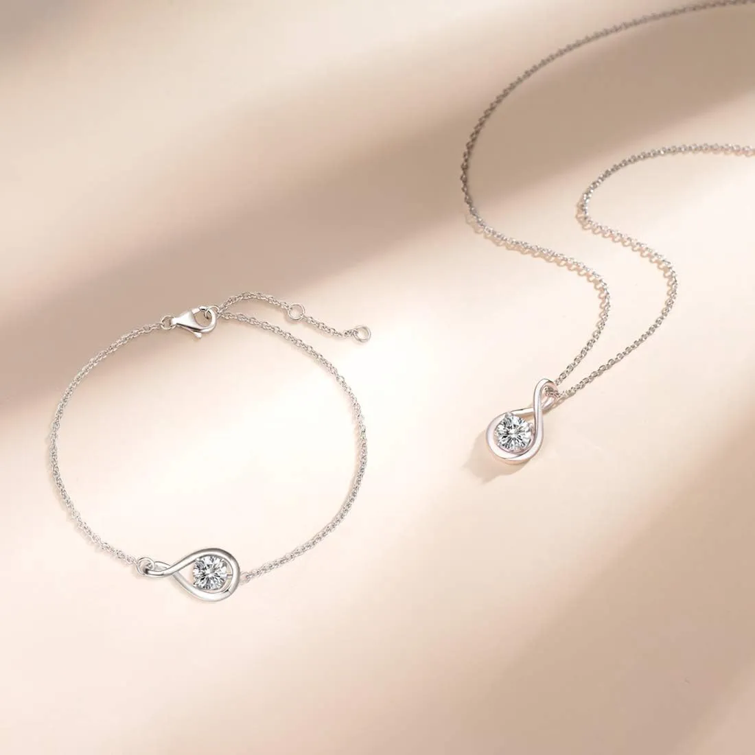 FANCIME Birthstone Necklaces for Women Fine Jewelry Sterling Silver Dainty Infinity Pendant Anniversary Birthday Christmas Gifts for Her Wife Mom Lady Daughter, Chain 16" 2" Extend