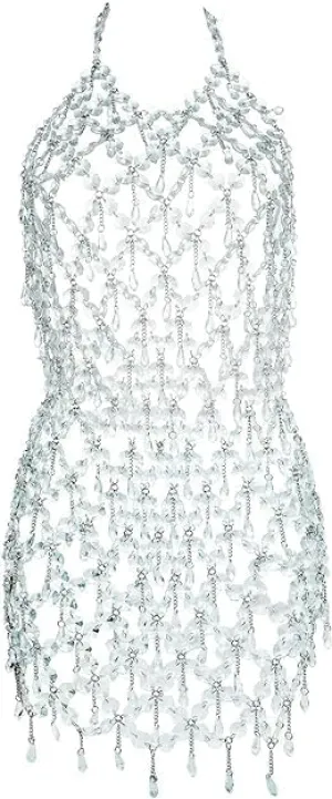 Fashion Crystal Body Chain Dress Layered Waist Belly Chain Skirt Festival Jewelry for Women Masqueradefor and Girls