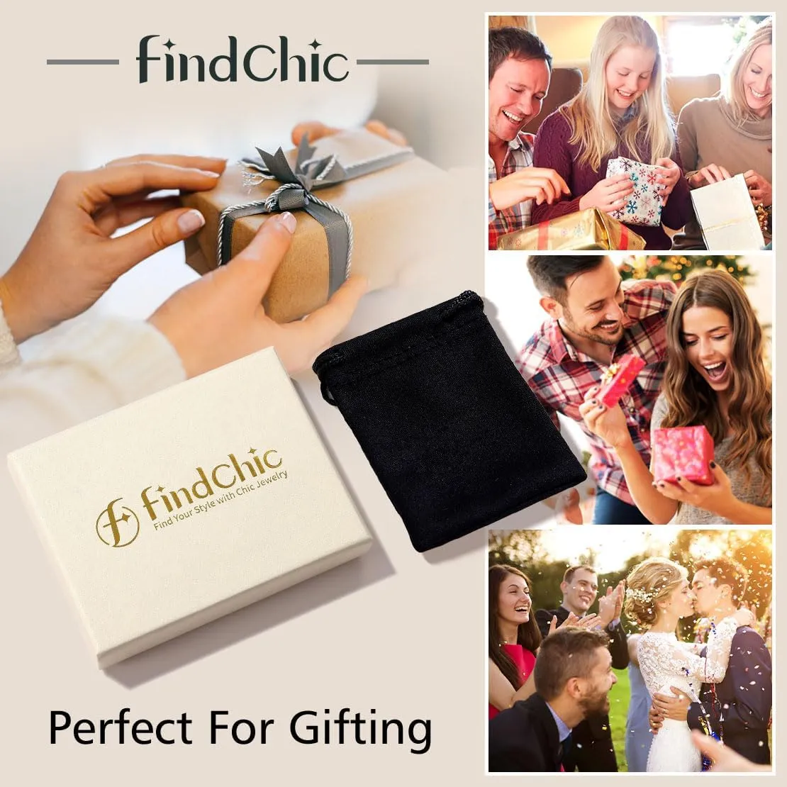 FindChic Stainless Steel Hammered Hoop Earrings for Women Gold Plated/Black 30mm/40mm/60mm/80mm/100mm 5 Sizes Large Ear Hoops, with Gift Box