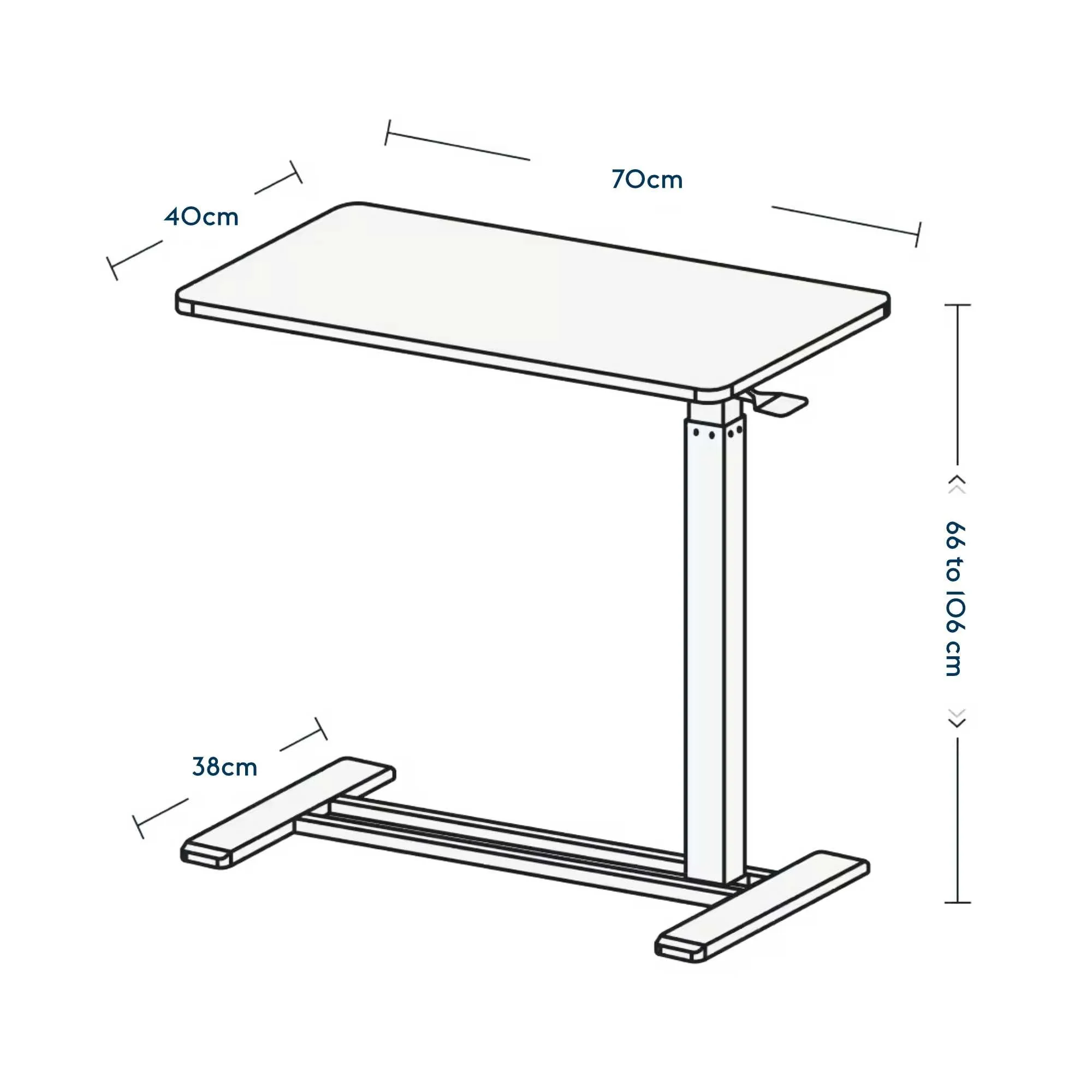 FlexiSpot height adjustable side table, Black