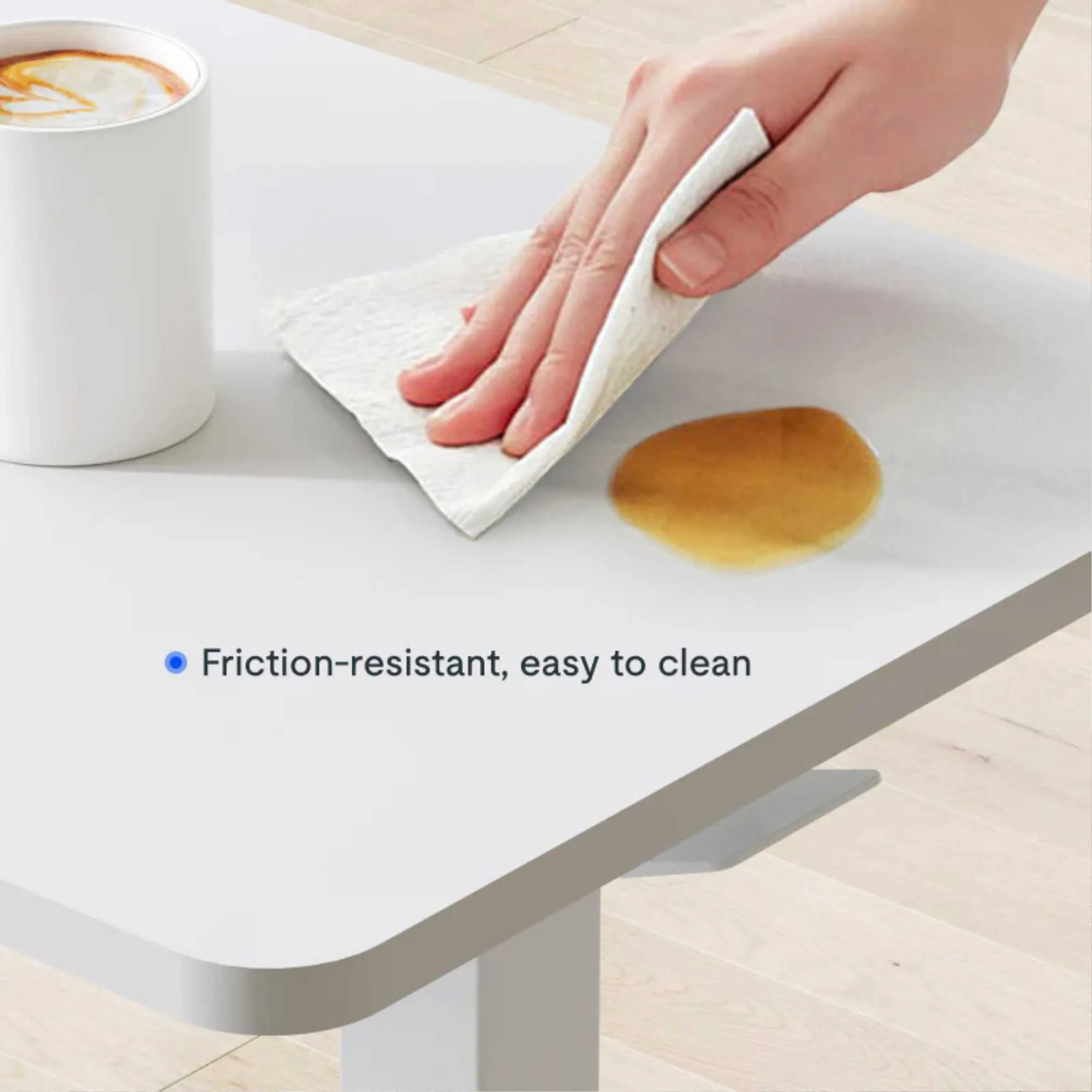 FlexiSpot height adjustable side table, White