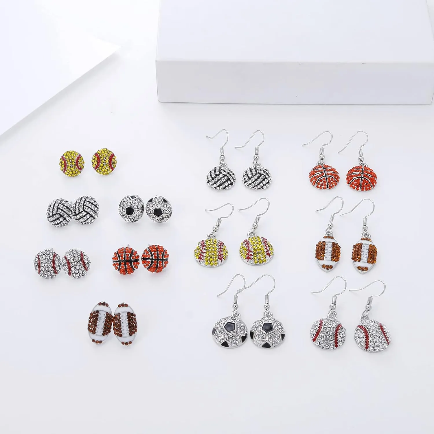 Football Earrings, Basketball Soccer Volleyball Baseball Sports Jewelry for Women