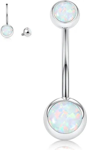 FUNLMO 14G Belly Button Ring 14mm Long Bar Belly Navel Ring Titanium Belly Button Jewelry Internally Threaded Navel Jewelry Belly Navel Piercing Jewelry for Women