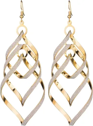 Gold Earrings for Women Infinity Dangle Earrings Long Swirl Drop Earrings Gold Statement Earrings Trendy Fashion Jewelry for Brides