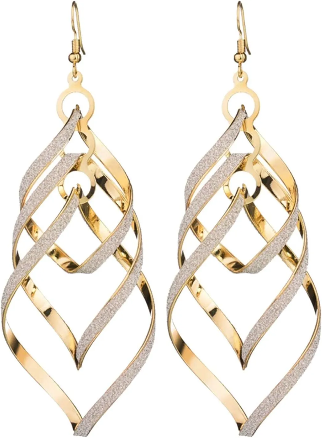 Gold Earrings for Women Infinity Dangle Earrings Long Swirl Drop Earrings Gold Statement Earrings Trendy Fashion Jewelry for Brides