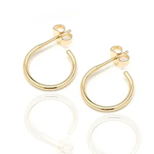 Gold Hoop Earrings, 14K Gold Filled, 12mm, 16ga, Hoop Earrings for Women, Gold Hoops Hypoallergenic, Post Huggie Hoop Earrings, Everyday Hoop Earrings (12mm, 14K Gold Filled)