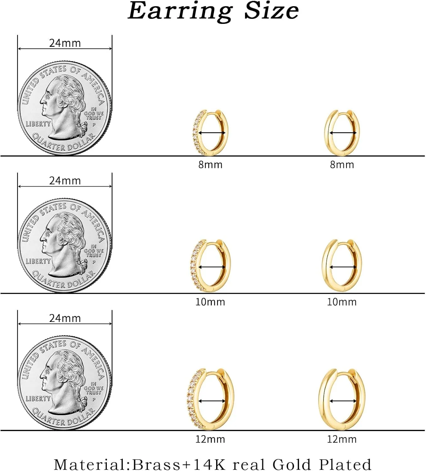 Gold Hoop Earrings Set Huggie Hoop Earrings Hypoallergenic Tiny Lightweight Cartilage Cubic Zirconia Jewelry Everyday Earrings for Women Piercing