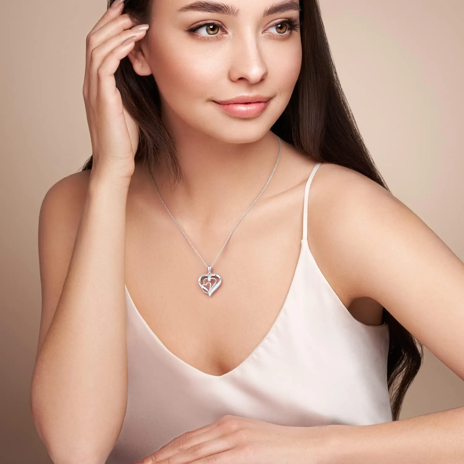 Granddaughter Gifts from Grandma, Granddaughter Necklace 925 Sterling Silver Heart Necklace Generations Gifts from Grandma Birthday Gifts for Granddaughter