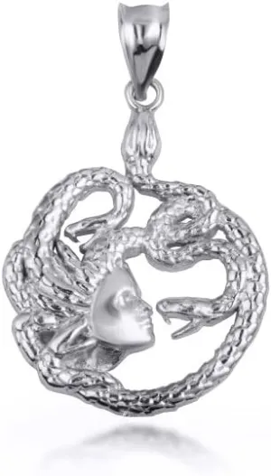 Greek Mythology Medusa Divine Power of Femininity Pendant Necklace Fine Real Solid 925 Sterling Silver
