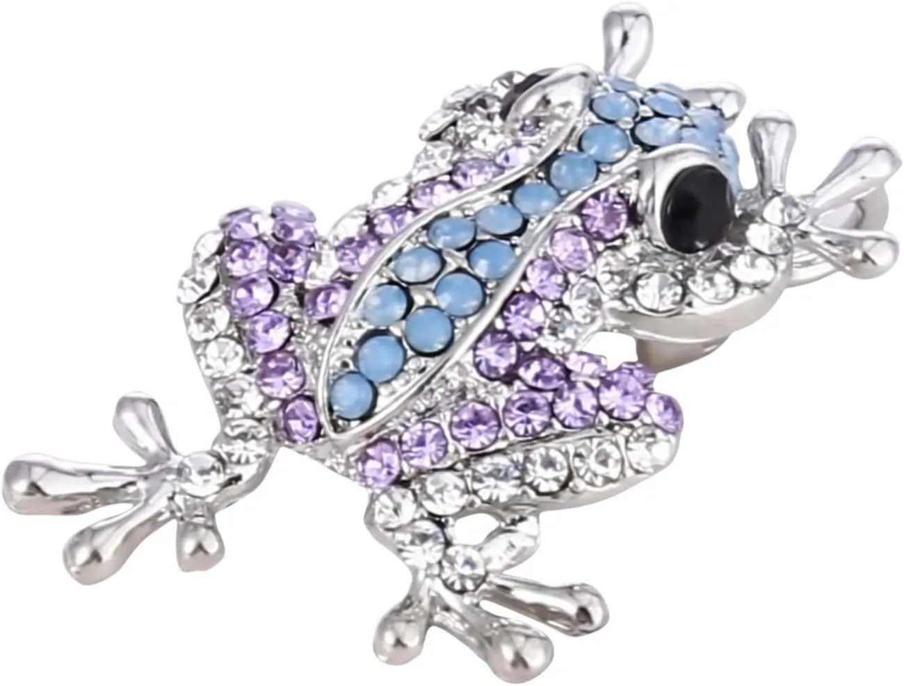 Guoshang Women Crystal Cute Frog Brooch Pin Rhinestone Lapel Pin for Coats Jackets Sweaters Accessories