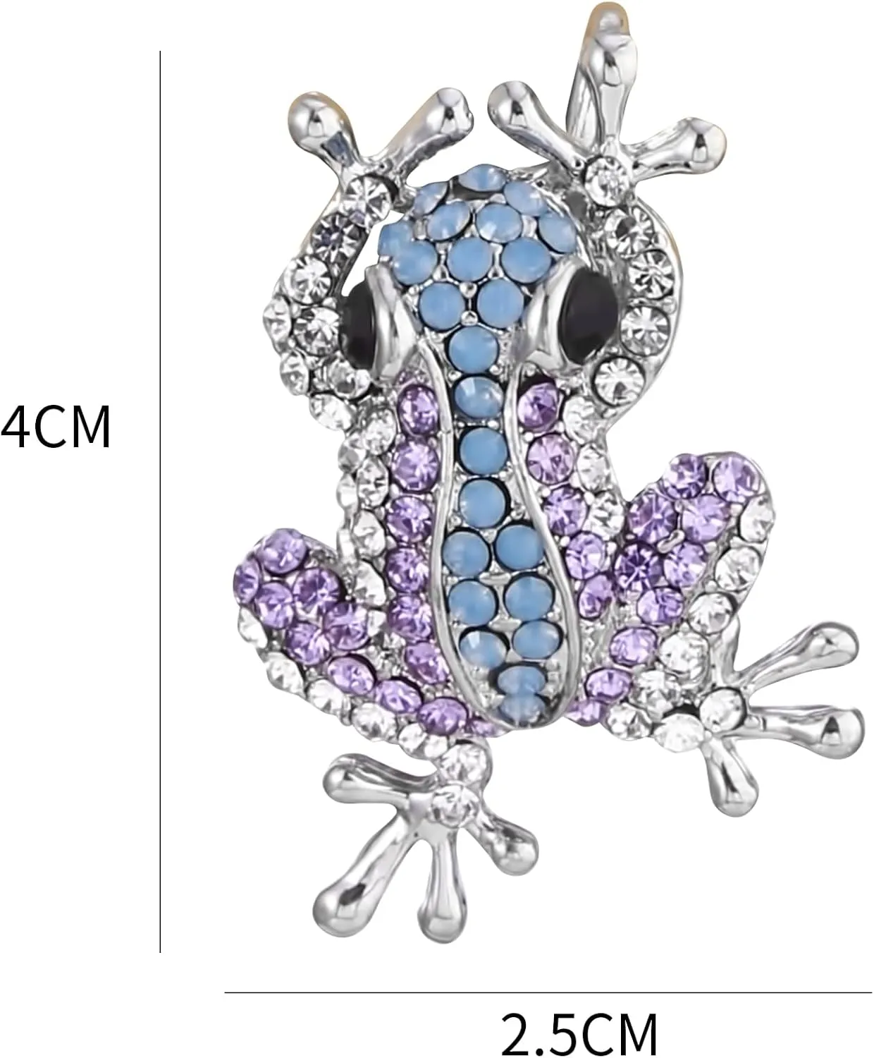 Guoshang Women Crystal Cute Frog Brooch Pin Rhinestone Lapel Pin for Coats Jackets Sweaters Accessories