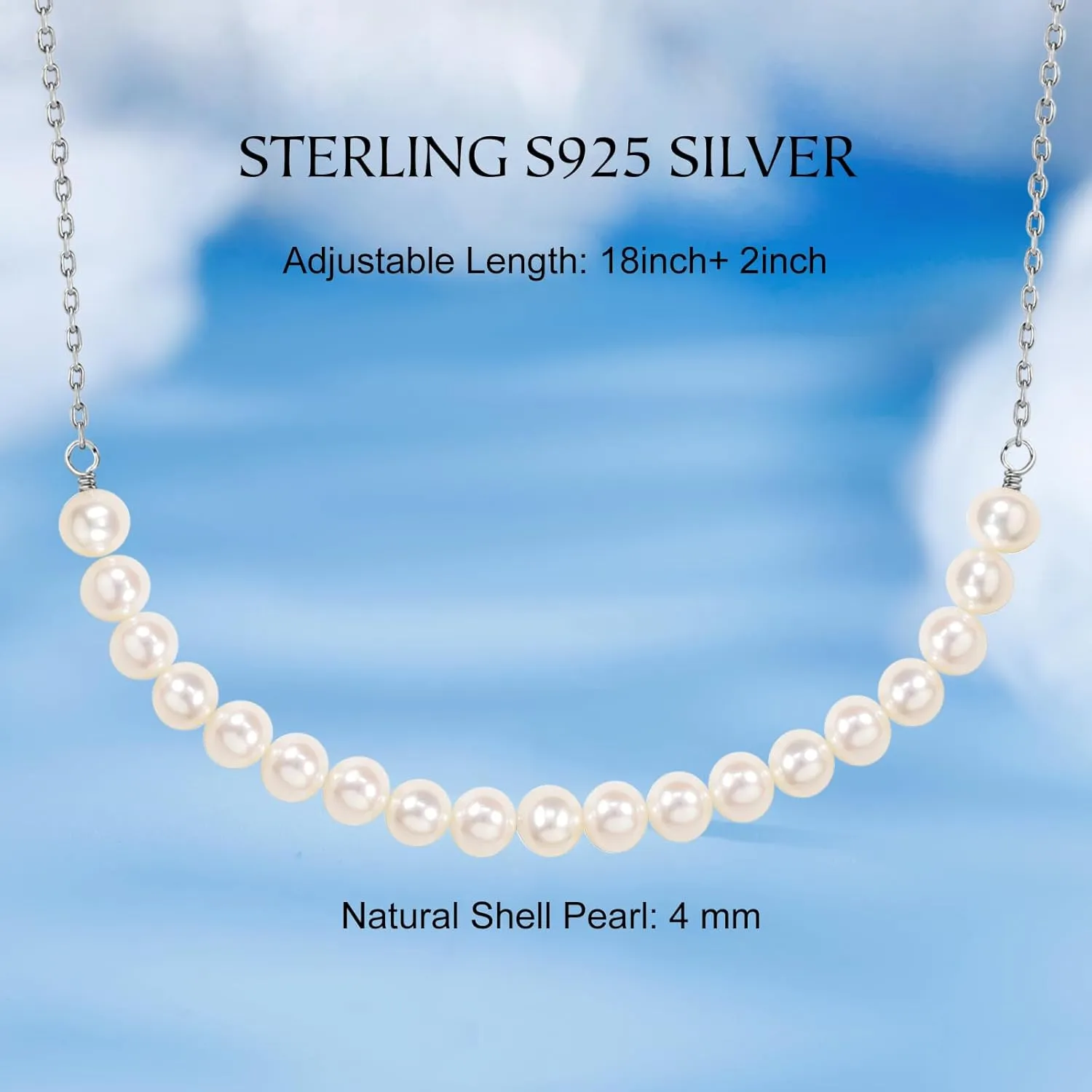 Happy Birthday Gifts Necklace, Sterling S925 Silver Chain AAA  Freshwater Pearl Pendant Necklace for 8th 9th 10th 11th 12th 13th 14th 15th 16th 17th 18th 19th 20th Years Old