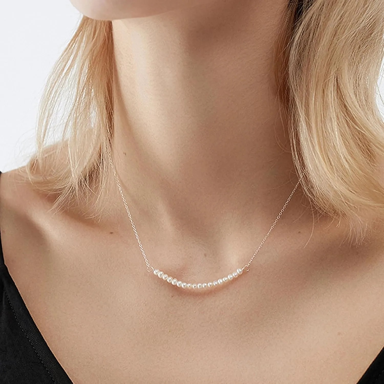 Happy Birthday Gifts Necklace, Sterling S925 Silver Chain AAA  Freshwater Pearl Pendant Necklace for 8th 9th 10th 11th 12th 13th 14th 15th 16th 17th 18th 19th 20th Years Old