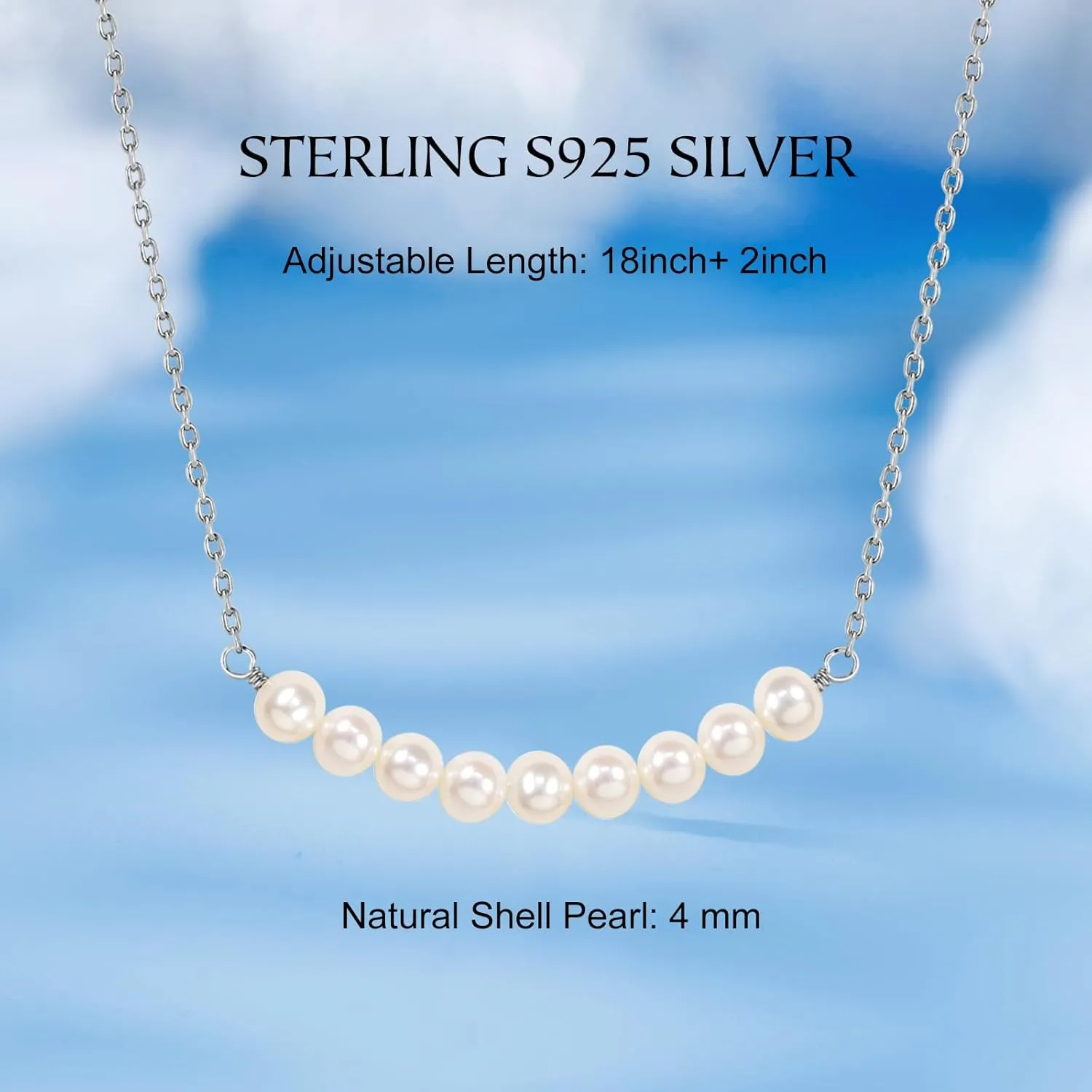Happy Birthday Gifts Necklace, Sterling S925 Silver Chain AAA  Freshwater Pearl Pendant Necklace for 8th 9th 10th 11th 12th 13th 14th 15th 16th 17th 18th 19th 20th Years Old